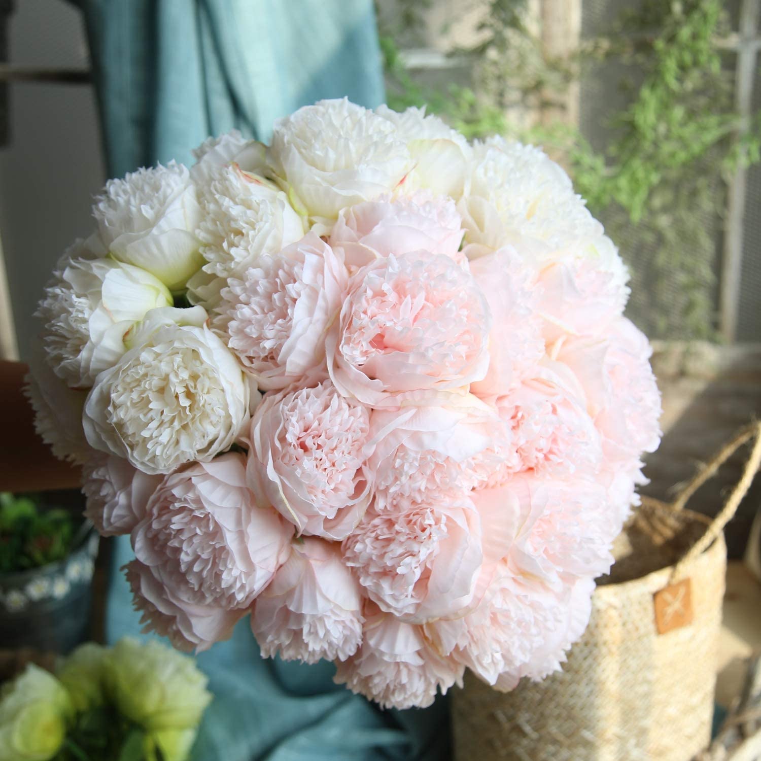 Floral Foam Oasis - 1 Buket 5 Kepala Peony Buatan