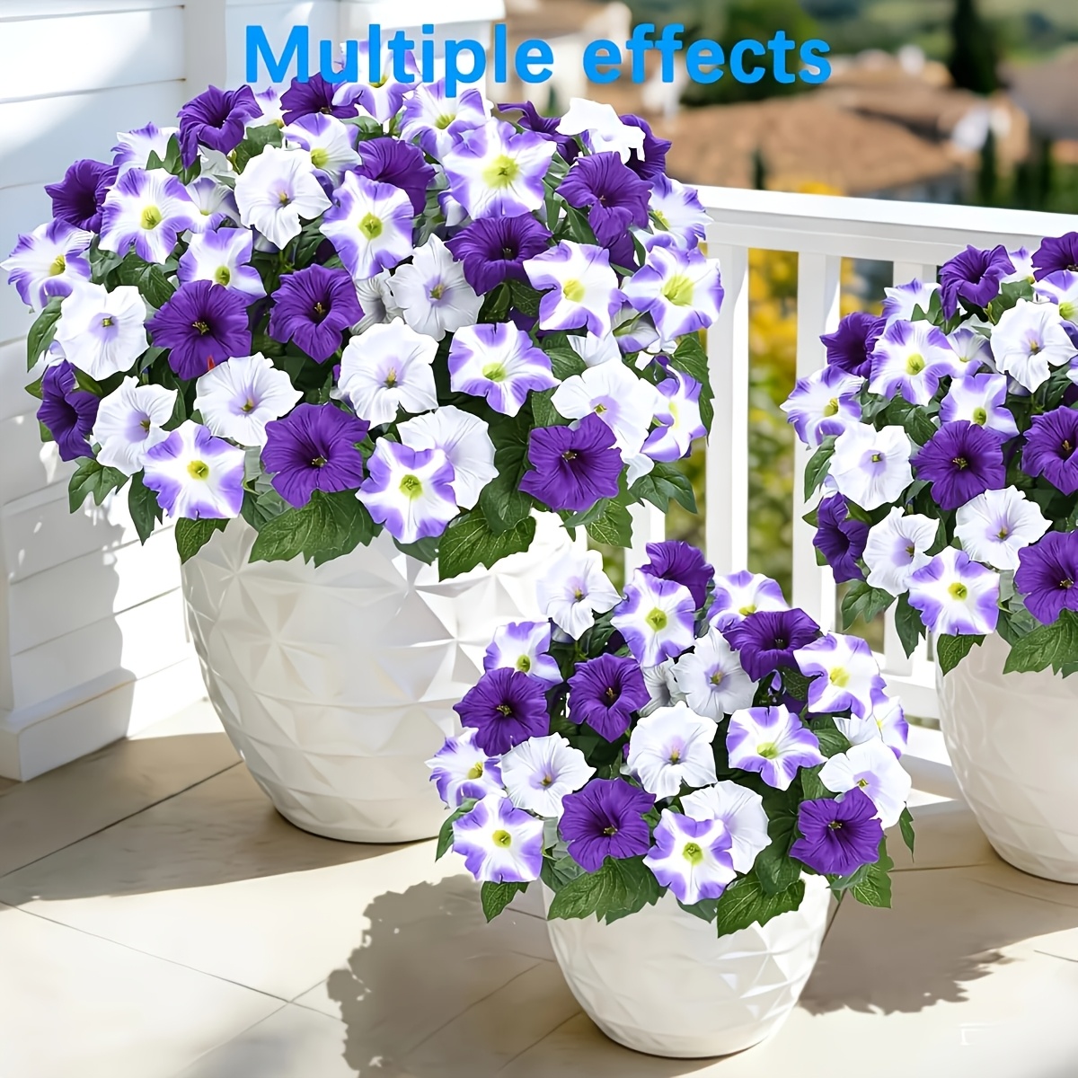 Dried Flower Bunch - 4 Buket Bunga Morning Glory Buatan,