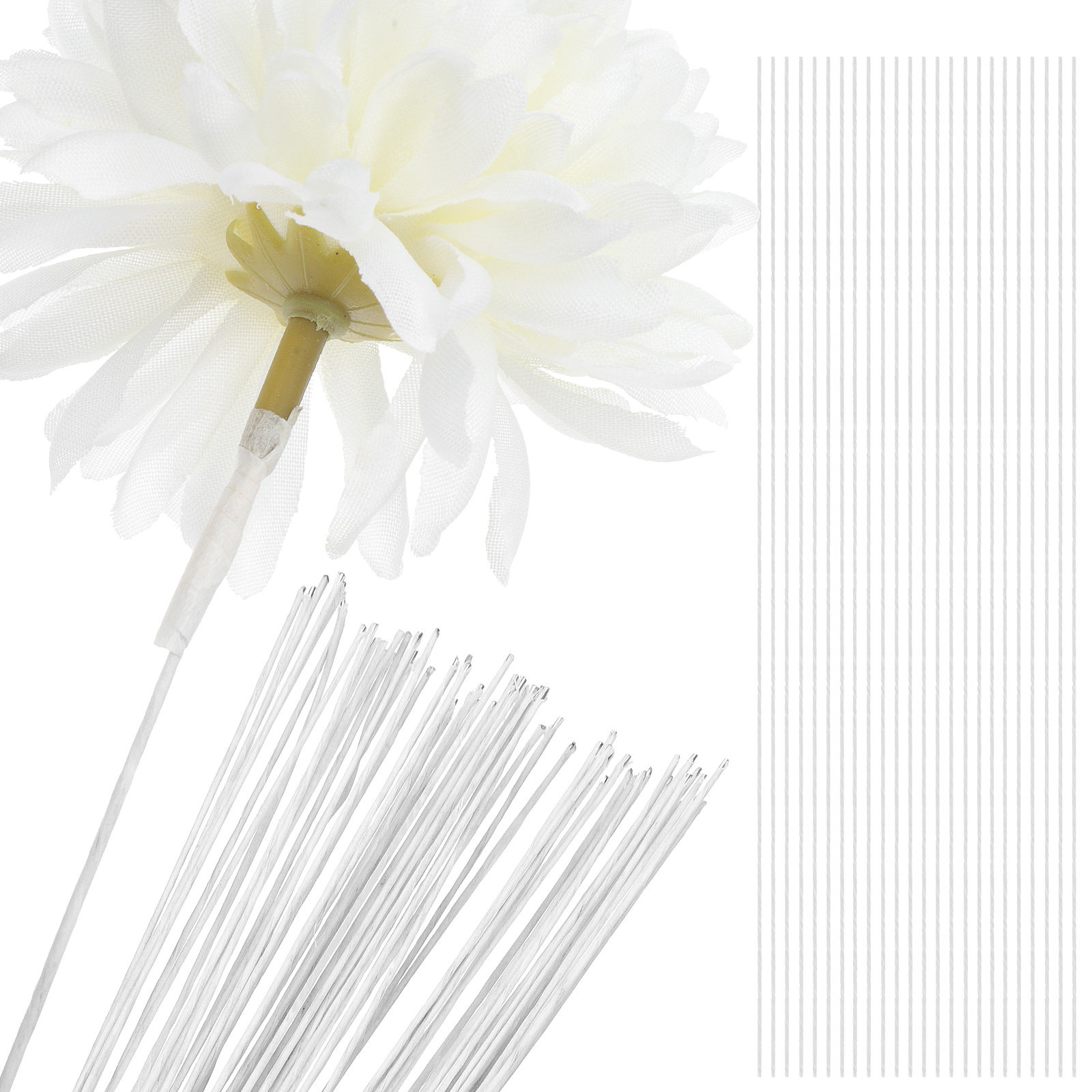 Wire Stem Florist - 100 buah Batang Kawat Bunga, Kawat