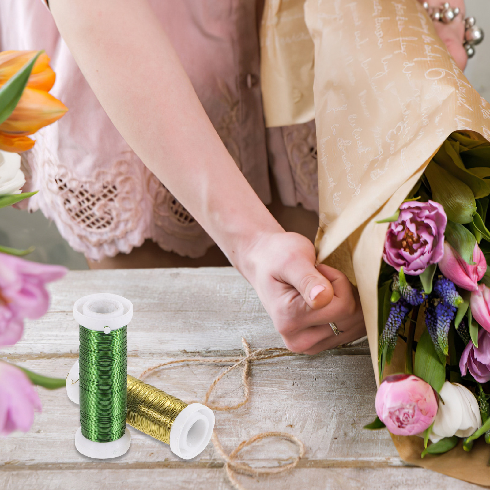 2 Gulung Kawat untuk Membuat R - Wire Stem Florist ulasan dan harga