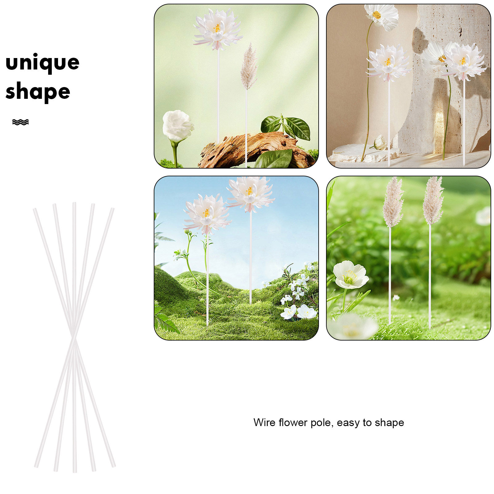 40 buah tangkai kawat bunga te - Wire Stem Florist ulasan dan harga