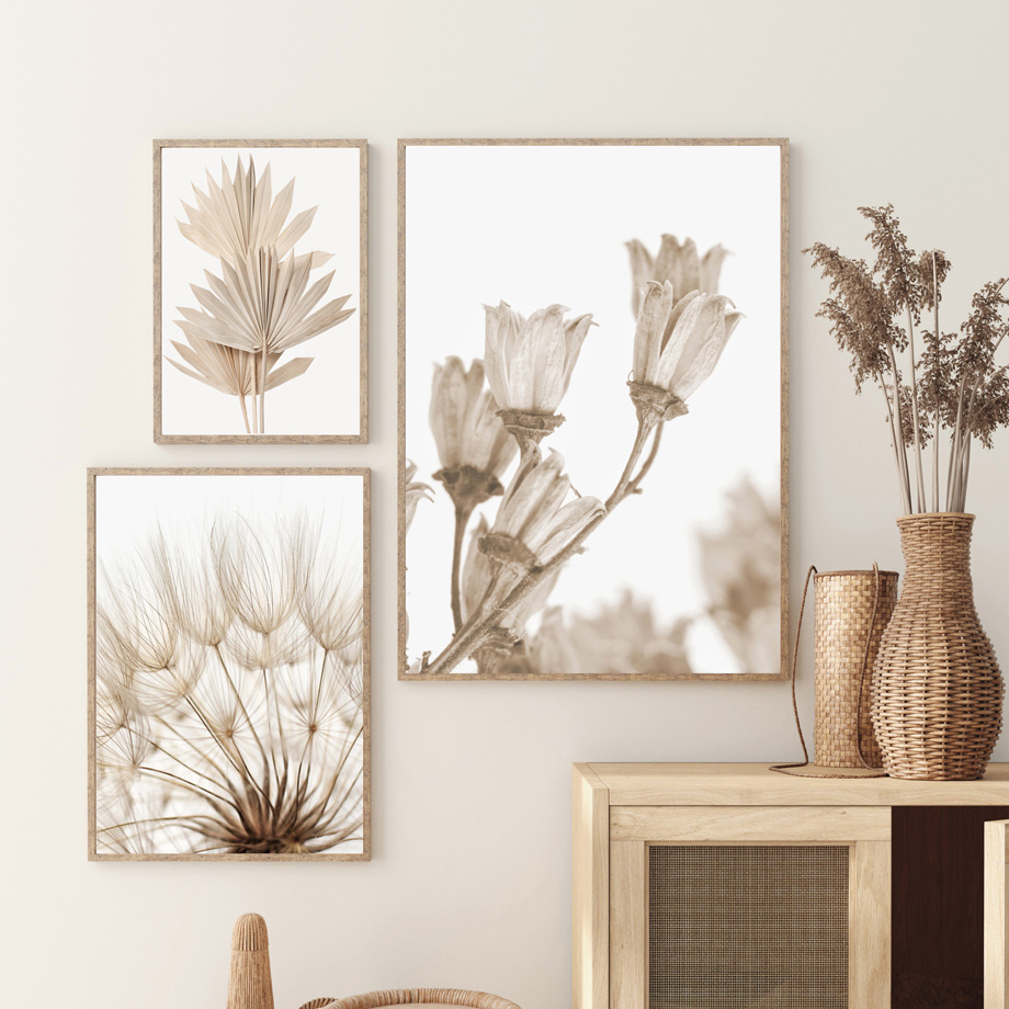 Seni Dinding Boho Warna Beige  - Palm Leaf Dried ulasan dan harga