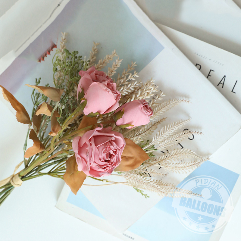 Bunga Buatan Merah Muda 40Cm u - Dried Flower Bunch ulasan dan harga