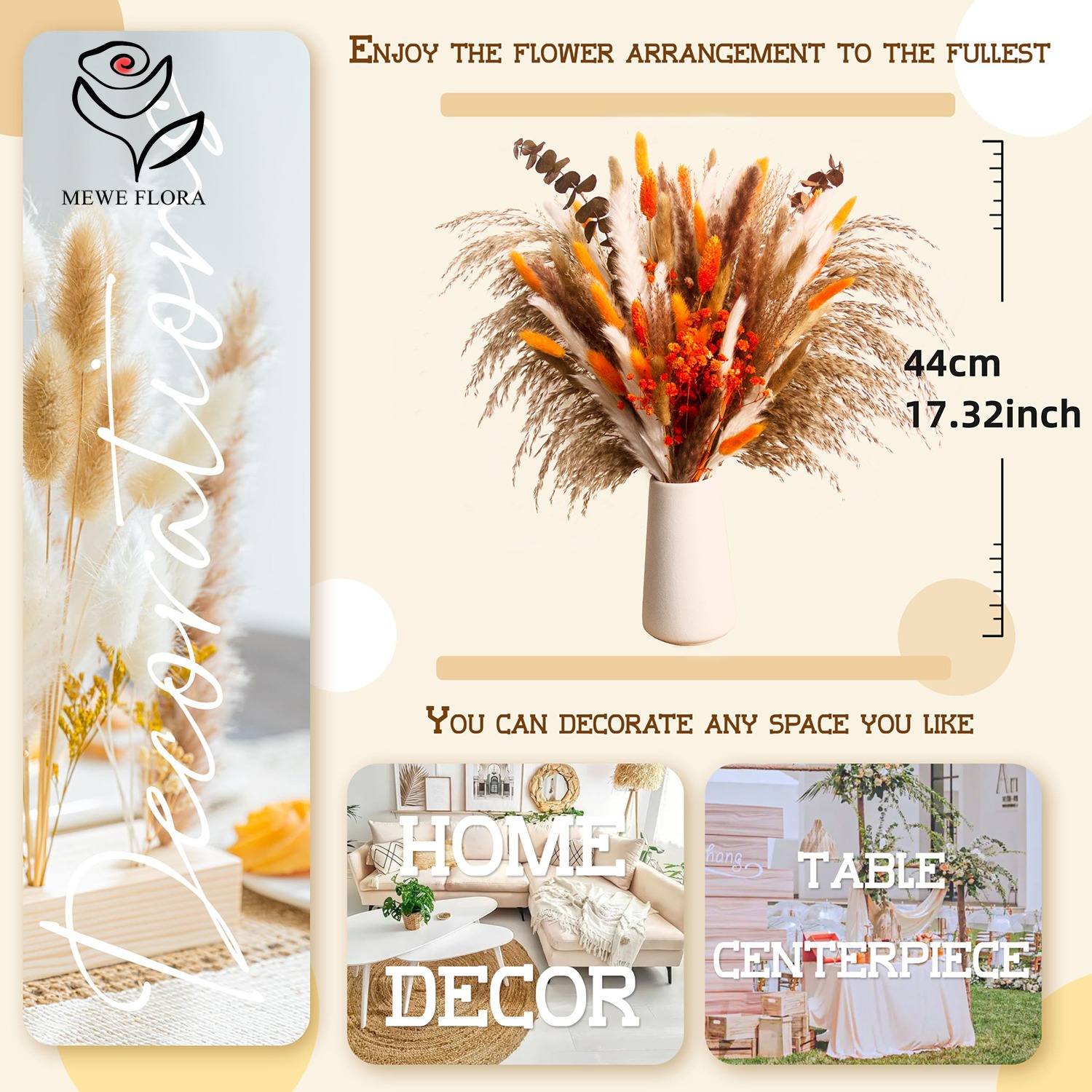 Bunga alami kering Pampas buke - Dried Flower Bunch ulasan dan harga